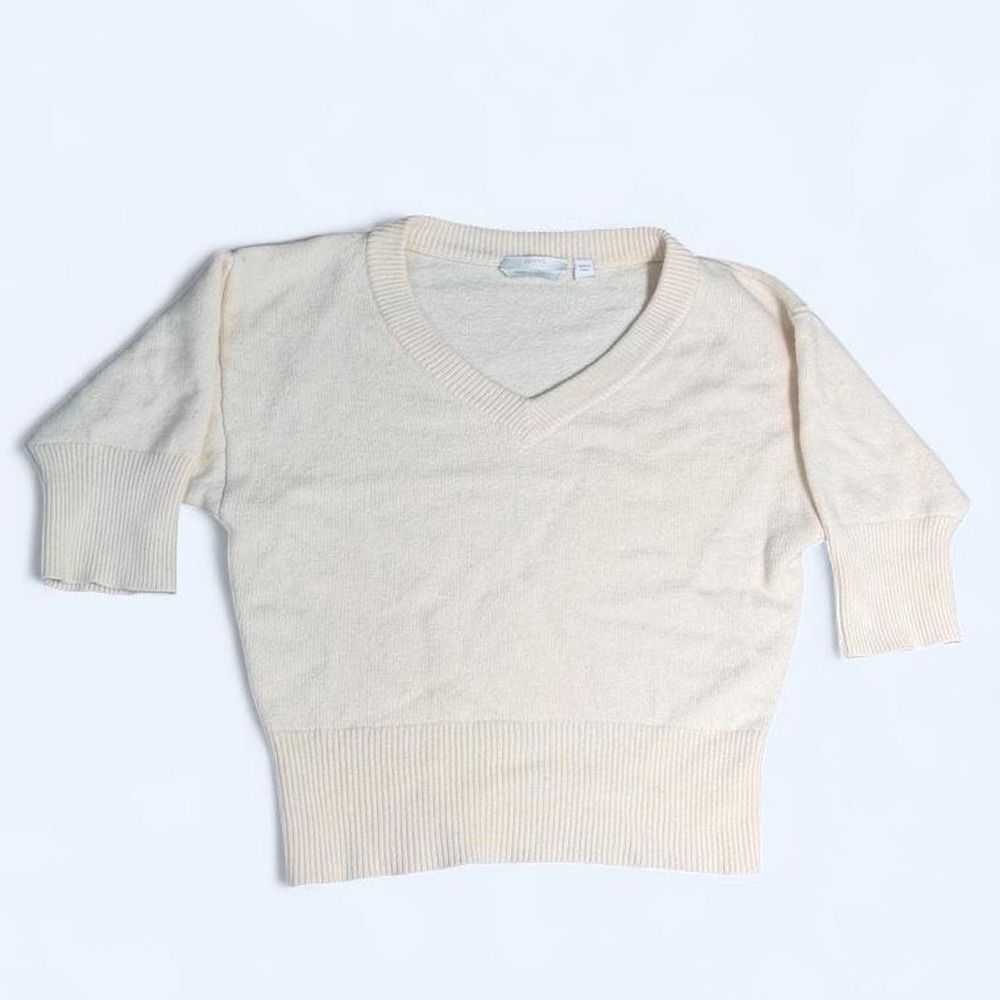 Vintage BOSS Hugo Boss 100% Pure Cashmere V-Neck Sweater Women's Small Ivory